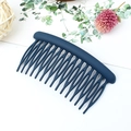 Matte navy blue 15-tooth circular hair comb for women with non-slip grip design - Round 15 Teeth / Navy Blue