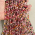 Vibrant high-quality tourmaline beads string in assorted colors for jewelry making - Multicolor K9 Synthetic Beads