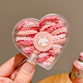 Confezione regalo a cuore rosa con vari elastici per capelli ondulati per donna e ragazza - Con Scatola a Cuore / 11# Serie Rosa (50 Pezzi)