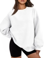 Detail view of heavy white oversized hoodie fabric and soft fleece lining texture - XS / White