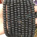 Natural black volcanic lava stone abacus beads for DIY jewelry making and bracelets - 5*8mm (Per Strand) / Lava Stone