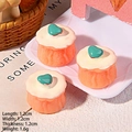 Miniature resin orange sponge cake with white cream and green heart topper for DIY crafts - Blue Heart Pink Pudding