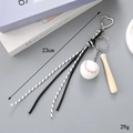 Tennis rope keychain with mini baseball and wooden bat pendant for bag decoration - Baseball Style (K4704)