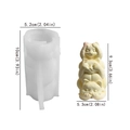 Three wise cats silicone mold for DIY candles with dimensions for stackable cat figurines - 3-Stack Cat
