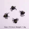 Realistic mini black and yellow striped PVC spider models for Halloween pranks - Small Yellow Stripe Spider