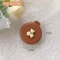 Spazzola per capelli pieghevole marrone con specchio e decoro a forma di orso - 3# Orso Caffè (con testo)