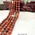 Natural red jasper round bead multi-wrap bracelet with earthy deep red mineral textures - Redstone Ab24 / 6mm / Approx 63pcs