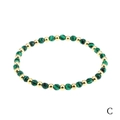 Minimalist 4mm Amazonite faceted bead bracelet with polished gold-plated metal beads - Malachite