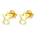 Orecchini a perno a stella traforata minimalisti in argento 925 con finitura oro - Oro