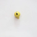 Detailed close-up of a 14mm yellow candy-colored metal bell with a top hanging loop - Yellow
