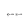 Orecchini punk a vite in argento con design a croce in acciaio inossidabile per unisex - Argento