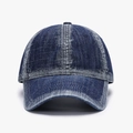 Berretto da baseball classico in denim blu scuro lavato con finitura vintage invecchiata - Regolabile / Blu Lavato (25A288)