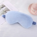 Soft light blue plush faux fur eye mask with silk elastic band for sleeping - Light Blue