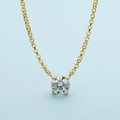 Elegant gold S925 silver necklace with brilliant round cut D color moissanite pendant - Lusi Style 2ct Gold