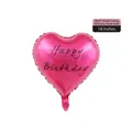 18 inch rose red heart foil balloon with Happy Birthday script for party decor - 18-inch Heart Rose Red Happy Birthday
