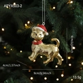 Golden shiba inu dog ornament with red glitter hat and scarf hanging on Christmas tree - Cat Style