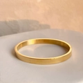 Bracciale piatto minimalista in acciaio inossidabile placcato oro 18k con cerniera - 8#-Cerniera Lucida Piatta Minimalista