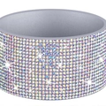 Colorful rhinestone silicone boot protector for tumblers with sparkling diamond finish - AB Silver Rhinestone/Silver Sleeve