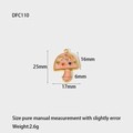 Macro detail of mushroom charm with pink enamel and colorful rhinestones for jewelry - Pink Rhinestone Mushroom DFC110