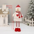 Pupazzo di neve natalizio retrattile in maglia bianca e rossa in piedi nella neve - Pupazzo di neve / 72cm/Retrattile