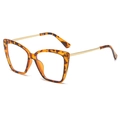 Modieuze cat-eye bril in schildpadprint met gouden metalen pootjes voor dames - Schildpad Goud Frame C2