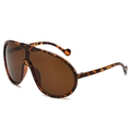 Gafas de sol de aviador extragrandes en carey con lente de una sola pieza de moda - Montura de Carey Lente Té