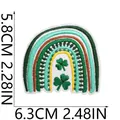 Toppa ricamata con arcobaleno e trifoglio, dimensioni 5,8 x 6,3 cm per borse e vestiti - N.1/Trifoglio Arcobaleno