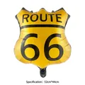 Inflatable Route 66 highway sign foil balloon in bright yellow for party decor - Route Sixty-Six Sign