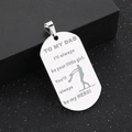 Collana con piastrina militare d'argento per papà con incisione e silhouette regalo - Solo Ciondolo Senza Catena / Acciaio (KP130895-Z)