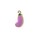 Cartoon purple eggplant pendant in gold alloy with enamel finish for DIY jewelry making - Purple Eggplant