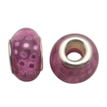 DIY purple resin large hole bead with square pattern and metal core for jewelry making - Purple Snake Pattern Lattice Bead