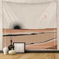 Detail of bohemian tapestry with sun and desert landscape in a modern interior setting - Billion (66)