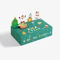 Green Christmas gift box with 3D cartoon characters and festive holiday illustrations - 15x9x4cm (10 Pcs/Pack) / Green