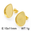 Pendientes de gota dorados de acero inoxidable para joyería DIY, 15x11mm 1g par - 15*11mm / Oro (KLJ4217-Z)