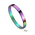 Sleek 8mm rainbow titanium steel bangle with a vibrant polished finish and brushed interior - 8mm Wide / Iridescent