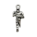 Silver vintage alloy American football player charm pendant for DIY sports jewelry - Football Player B