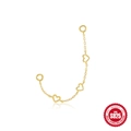Catena in argento S925 dorato con tre ciondoli a cuore per la creazione di gioielli - Stile 7-Catena a 3 Cuori Traforati Oro Singola