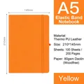 Taccuino A5 arancione in pelle PU con fascia elastica e portapenna - A5(210x145mm) / Arancione