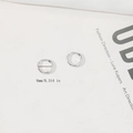 Minimalist 8mm 925 silver needle hoop earrings in a polished silver finish - 8mm / Silver