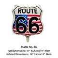 Shield-shaped Route 66 aluminum foil balloon with American flag pattern for party decor - Square Matte Route 66