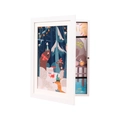 White magnetic opening kids art frame with 45-degree view showing storage storage space - A4 Size (21*29.7cm) / White