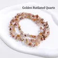Irregular natural golden rutilated quartz crystal beads for DIY jewelry making - Premium Golden Rutilated Quartz (Circumference Approx. 80cm)