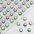 Detailed view of colorful 8mm star-shaped glass crystal beads for DIY jewelry making - Multicolor