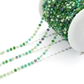 3mm green and mint faceted crystal bead chain with gold wire for DIY jewelry making - 3mm Mixed Color Crystal Gold Chain Style 02