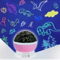 Macro shot of pink dinosaur projector lamp casting colorful neon prehistoric patterns - Pink Shell Dinosaur-HD 2.5W