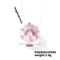 Detailed view of pink crystal pendant showing dimensions of 0.8cm and 45cm chain length - Pink (KSN00011PK00)