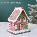 Illuminated gingerbread candy house with Santa and Christmas tree figurine, 15x12x19cm - Large Santa-Coffee House 15*12*19cm