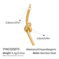 Detail view of 18K gold plated stainless steel knot pendant with dimensions and weight - Artistic Knot (YYAC025073)
