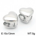 Orecchini a cuore in argento minimalisti 15x13mm in acciaio inossidabile lucido - 1 Paio (15x13mm) / Acciaio (KE113769-KFC)
