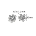 Capuchones de cuentas de flor plata 13mm con agujero 1,5mm para joyería DIY - Estilo FS / Plateado